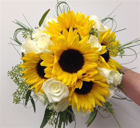 Sunflowers And Rose Wedding Bouquet Sunflower Bridal Bouquet