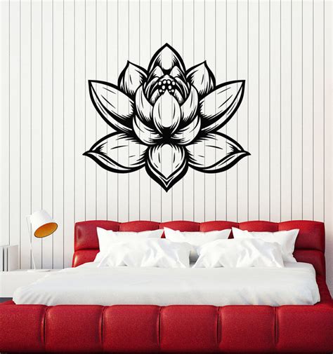 Vinyl Wall Decal Lotus Flower Bud Om Yoga Studio Meditation Stickers M