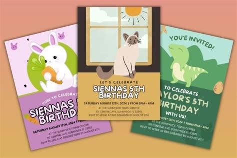 Kids Birthday Party Invitation Templates Graphic by Haylee · Creative Fabrica