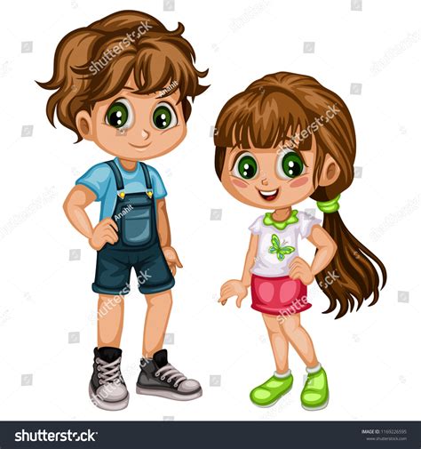 Cartoon Little Boy And Girl