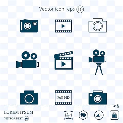 Premium Vector Set Of Video And Photo Camera Icons Vector