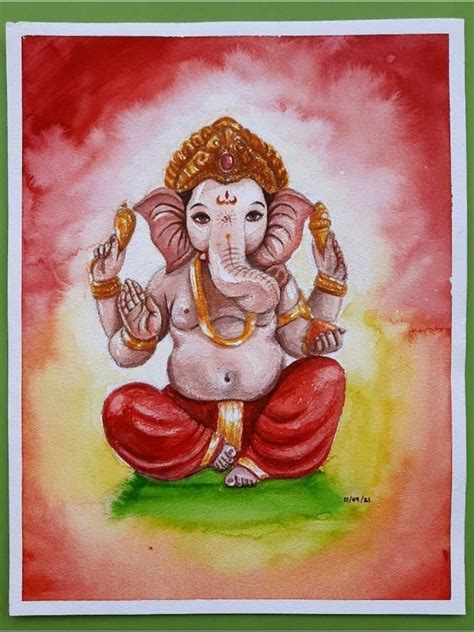 Blessing Ganesha Painting By Noharika Deogade Exotic India Art