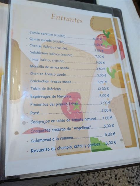 Carta Del Restaurante Bodeg N Botero San Asensio