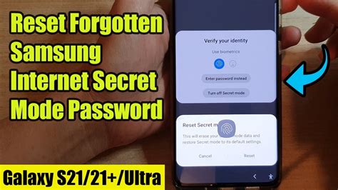 Galaxy S21ultraplus How To Reset Forgotten Samsung Internet Secret