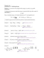 Chemistry 112 Predicting Entropy Through Transformations Course Hero