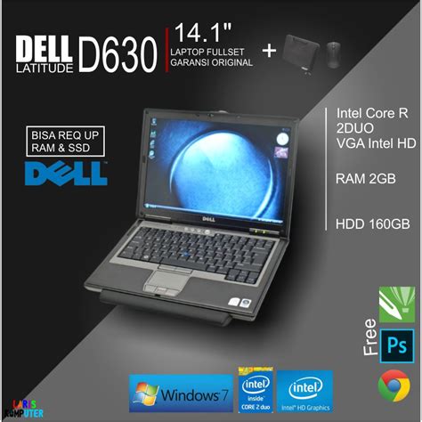 Jual Laptop Dell D630 Mulus Fullset Intel Core 2duo Ram 2gb Hdd 160gb