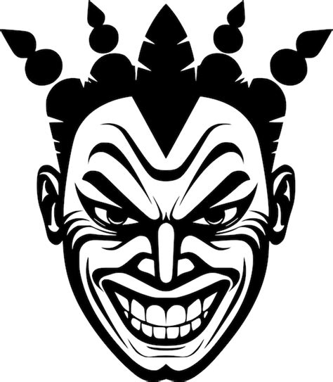 Premium Vector Clown Black And White Isolated Icon Vector Illustration