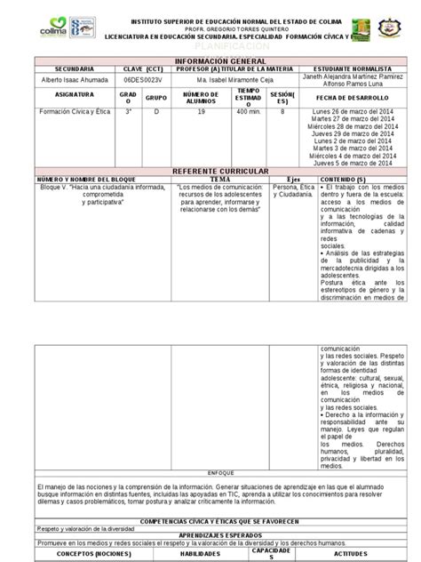 PDF PLAN DE CLASE Tercero Completa Doc DOKUMEN TIPS