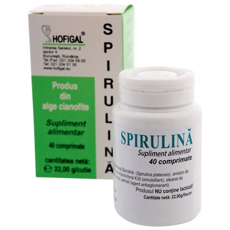 Spirulina 200mg 40 Comprimate Hofigal Bebe Tei