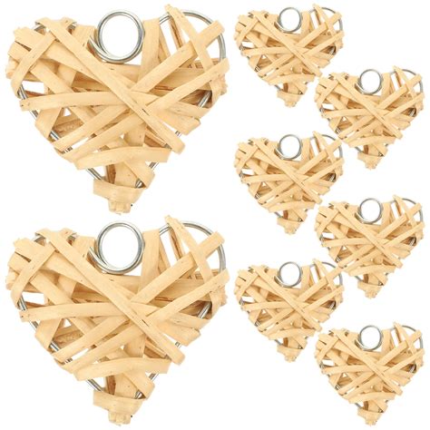 Hanging Pendant Heart Shaped Valentines Day Decorations Rattan Pendants