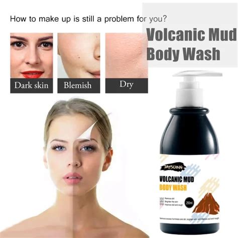 Volcanic Mud Shower Gel Whole Body Wash Fast Whitening Deep Skin Clean