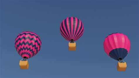 D Model Low Poly Hot Air Balloon Vr Ar Low Poly Cgtrader
