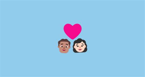 👨🏽‍ ️‍👩🏻 Couple With Heart Man Medium Skin Tone Woman Light Skin