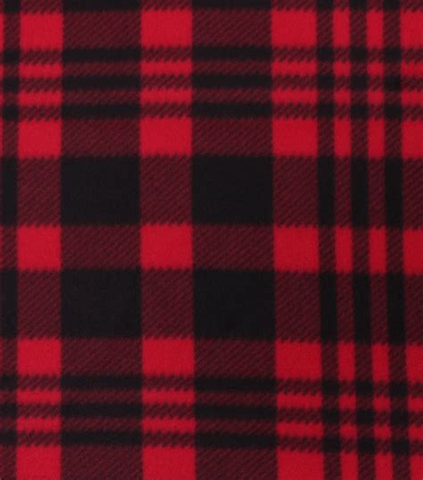 Blizzard Fleece Fabric Red And Black Luke Plaid Joann