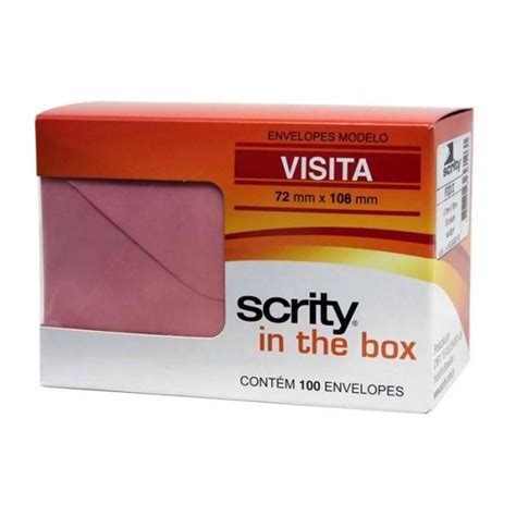 Envelope Visita Colorido Rosa Claro Fidji C Unidades Scrity