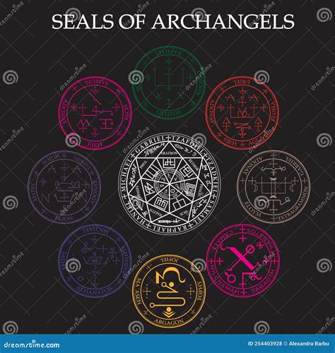 Seven Archangels Seals Symbol Cartoon Vector Cartoondealer