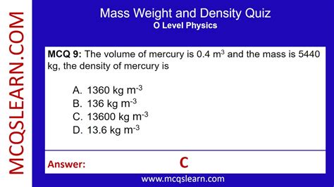 Mass Weight And Density Quiz Questions Answers Mass Weight Density Notes Pdf Class 10 9 Ch 9