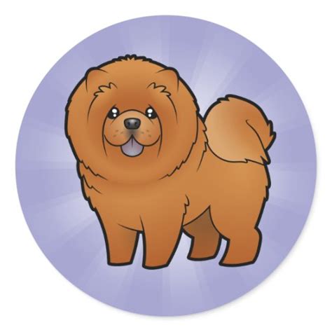 Cartoon Chow Chow Round Stickers | Zazzle