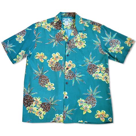 Pineapple Green Hawaiian Rayon Shirt Hawaiian Outfit Rayon Shirt