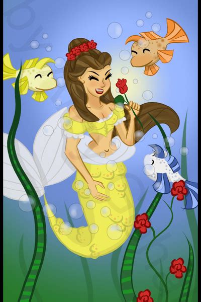 Belle As A Mermaid By Amy3dtd On Deviantart