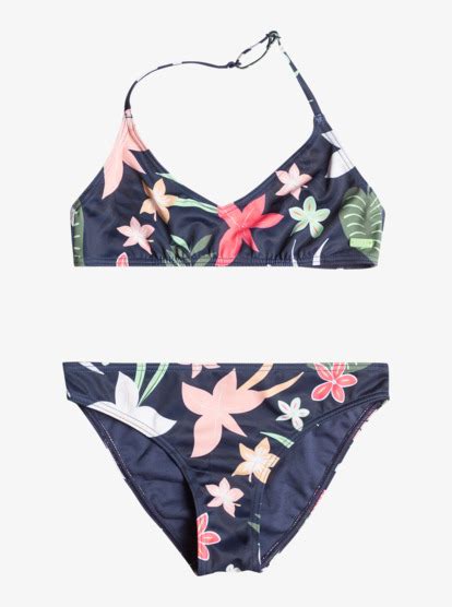 Vacay For Life Triangle Two Piece Bikini Set For Girls 7 16 Roxy