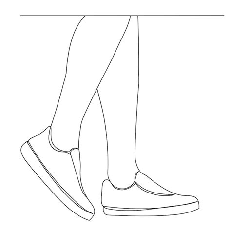 Premium Vector Feet In Sneakers Drawing By One Continuous Line Sketch