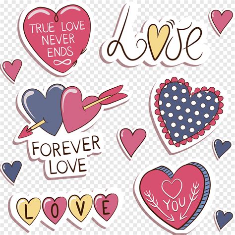 True Love And Heart Illustration Love Valentines Day Sticker Label