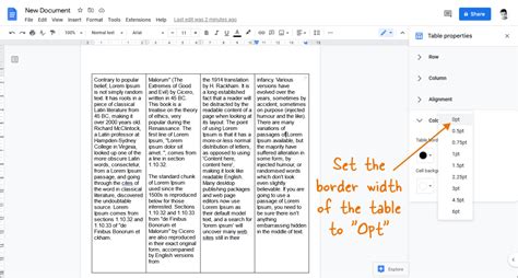 How To Make Four Columns In Google Docs Or More