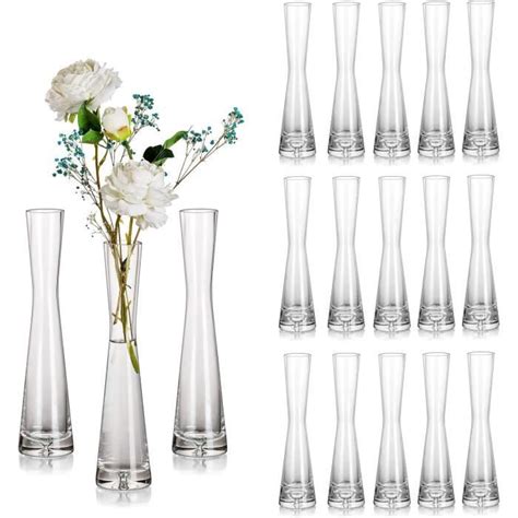 Vase Fleur Soliflore En Verre Lot De 18 Vase Transparent Verre Haut 24