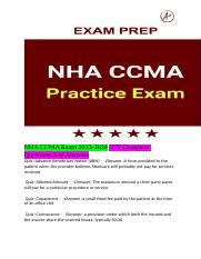 Nha Ccma Exam Docx Nha Ccma Exam Complete