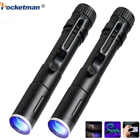 Uv Flashlight Mini Pocket Sized Torch Black Pen Light With Nm