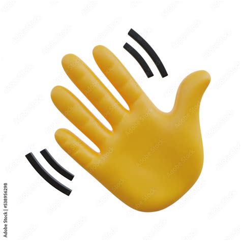 Waving Hand Emoji 3d Icon Illustration And 3d Rendering Stock Illustration Adobe Stock