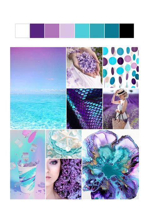 Lavender And Teal Mermaid Inspired Color Palette And Mood Board Kina