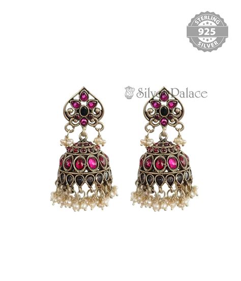 sterling silver jhumkas  girls silver palace