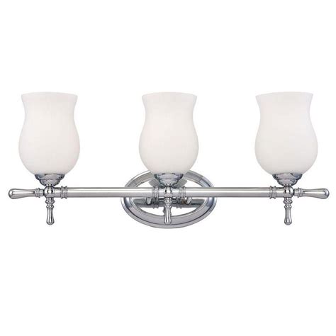 Hampton Bay Light Chrome Vanity Light With Etched Glass Shades