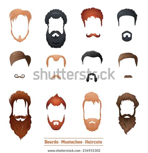 Beards And Mustaches And Hairstyles Set Different Types Of Haircuts