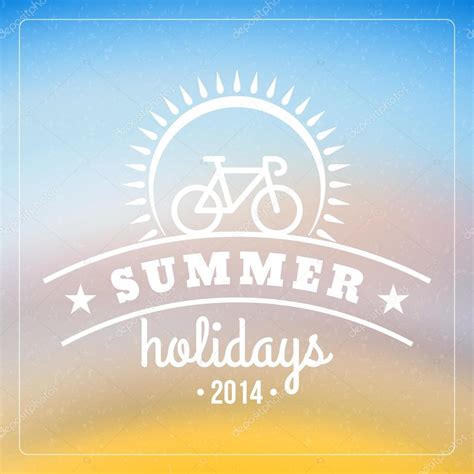 Retro Summer Holidays Poster With Badge Vector Background Stock Vector