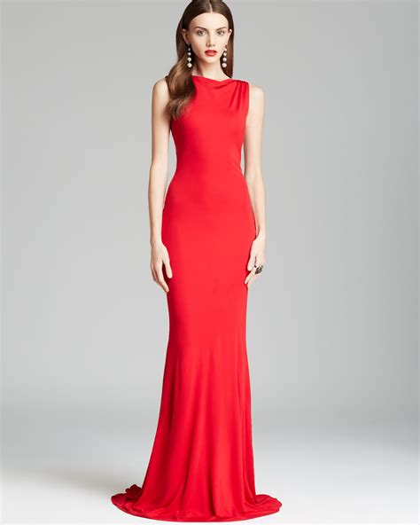 Lyst Badgley Mischka Gown Bow Back In Red