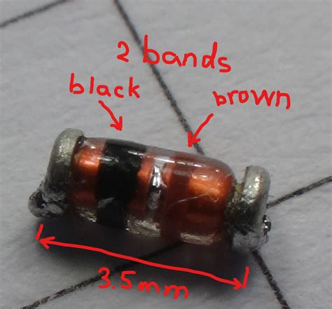 identification - glass diode marking has two bands not mentioned in datasheets - Electrical ...