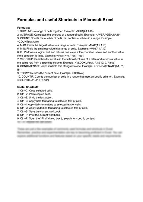 Solution Formulas And Useful Shortcuts In Microsoft Excel Studypool