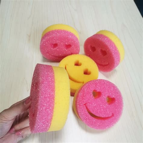 Kitchen Scrub Happy Face Sponge Smile Daddy Mommy Scrubbing Washing