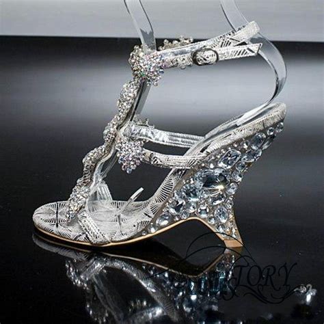 New Diamond Crystal Shoes Sandals With Wedges Princess High Diamond