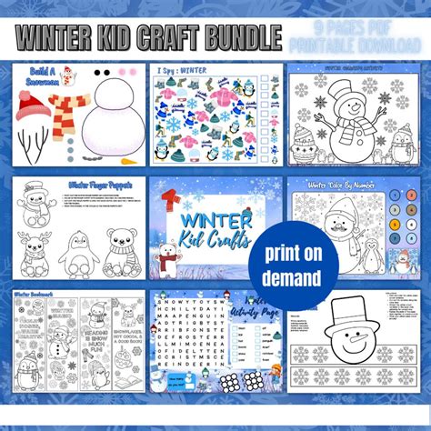 Printable Winter Wonderland Craft Bundle for Children Instant - Etsy