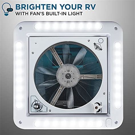 Hike Crew 14 RV Roof Vent Fan With LED Light 12V Motorhome Fan W 3