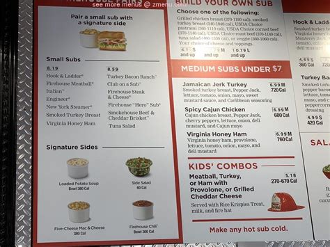 Firehouse Subs Menu With Prices Printable