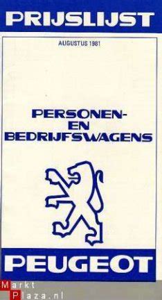 Peugeot Prijslijst Brochure