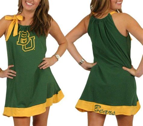 Baylor Tie Neck Dress Perfect For Those Hot Early Fall Football