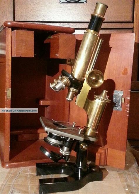 Brass Microscope Antique Objective Zeiss Lens Bausch And Lomb Ny Co W