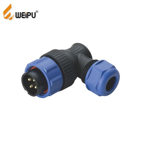 Durable Weipu IP68 Sp2116 Waterproof Elbow Connector 4 Pin Circular