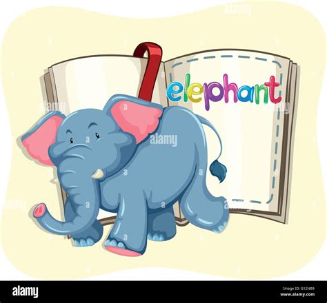 large elephant   book illustration stock vector image art alamy